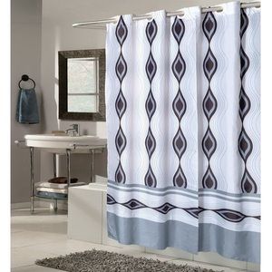 Black, Gray and White Shower Curtain